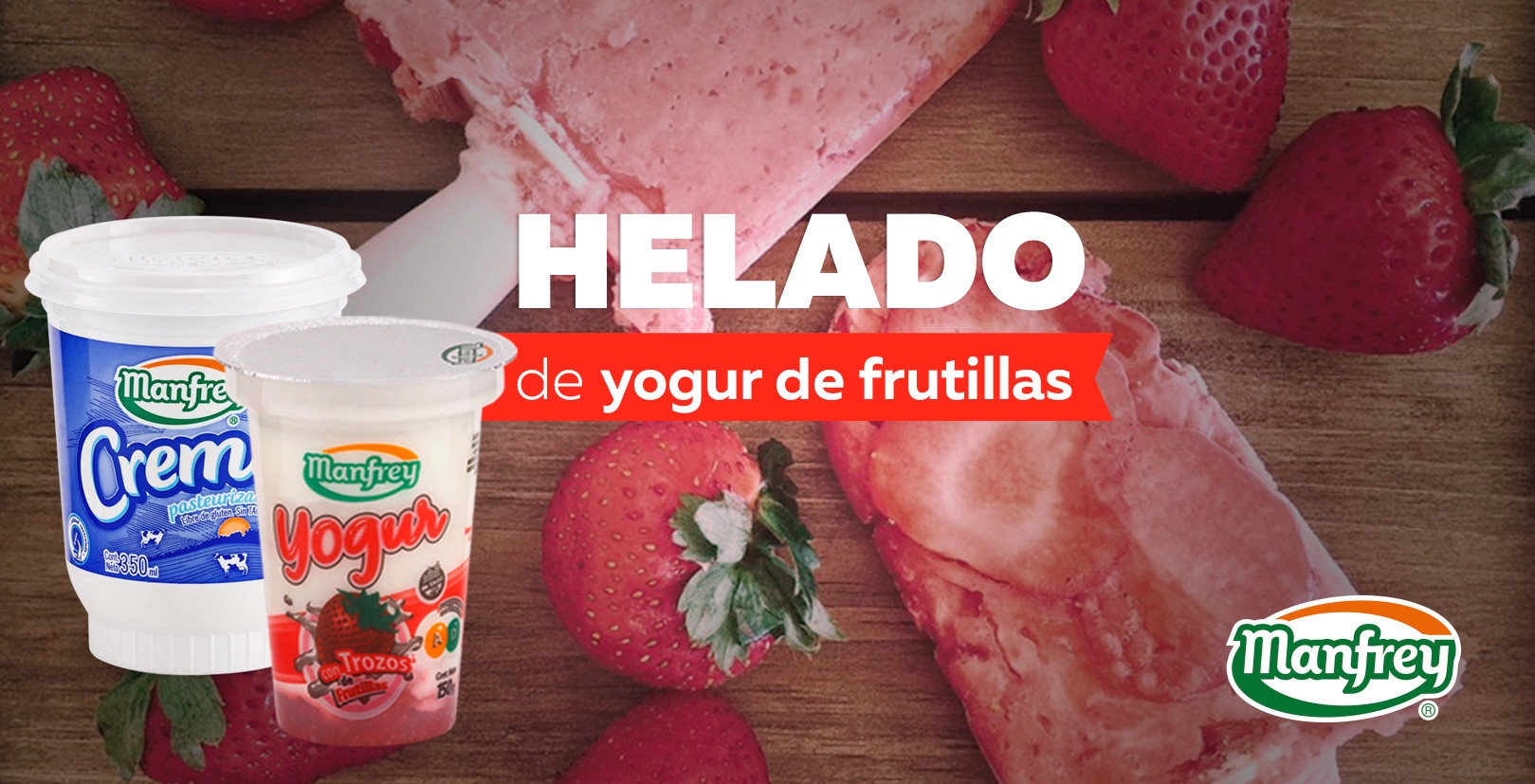 Helado de Yogur de frutillas